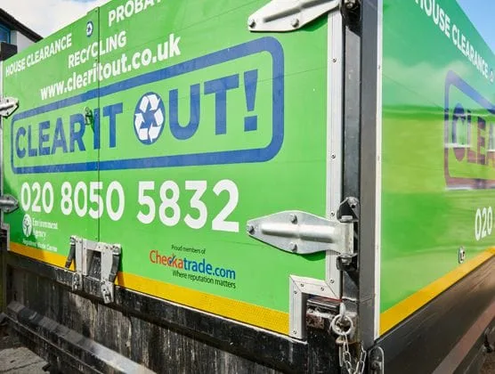 a building waste clearance van