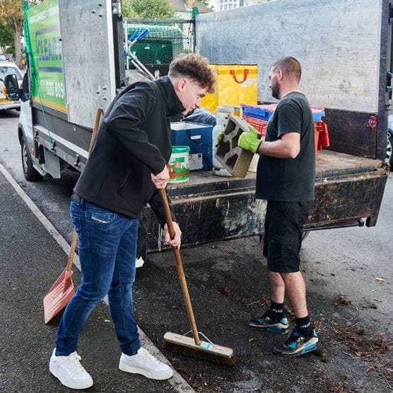 two men performing an office clearance