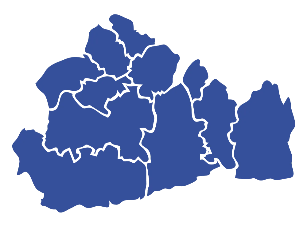 A map of the areas in London