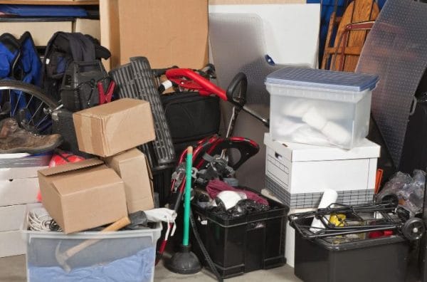 A picture of junk and clutter that requires a clearance service