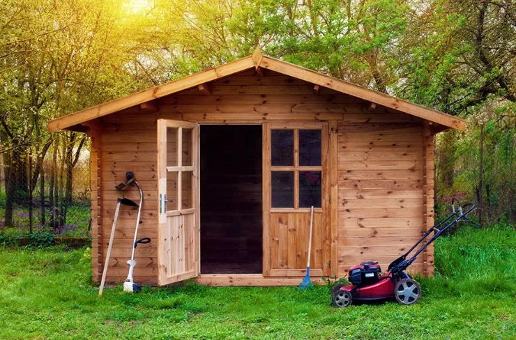 A shed that has been cleaned out using a clearance service