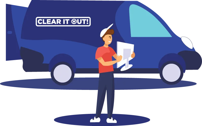 Cartoon picture of Clear It Out providing a house clearance