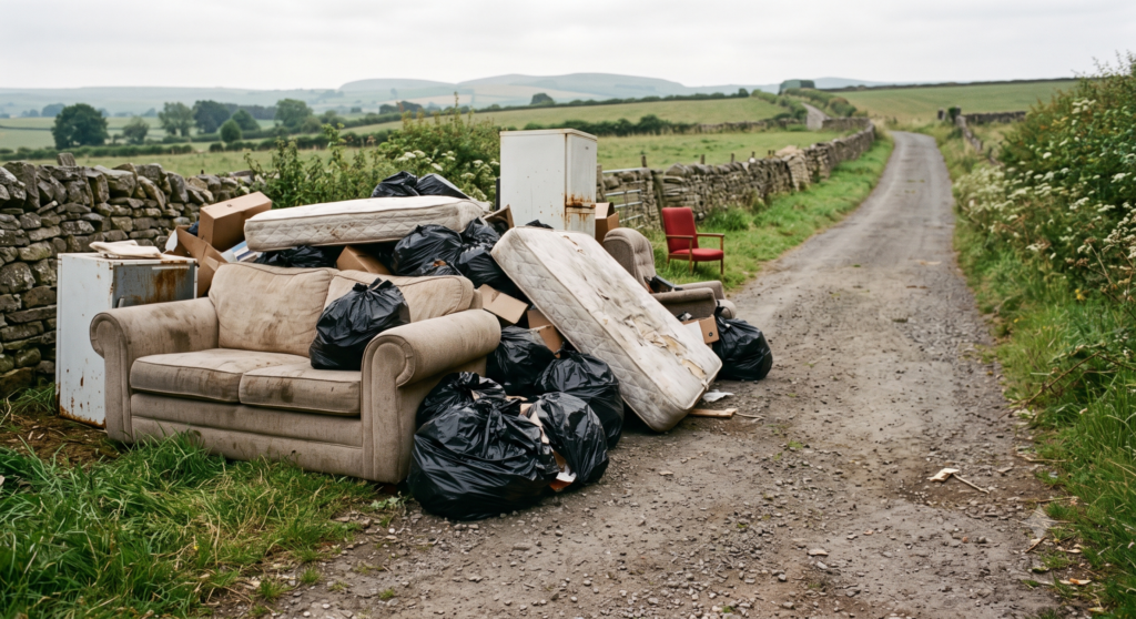 Fly tipping in London from house clearance